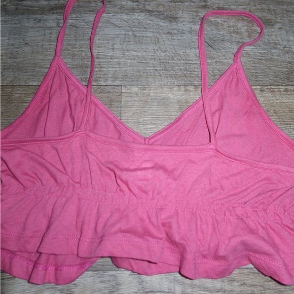 Me to We Raspberry Pink Ruffled Cropped Cami - Picture 3 of 4
